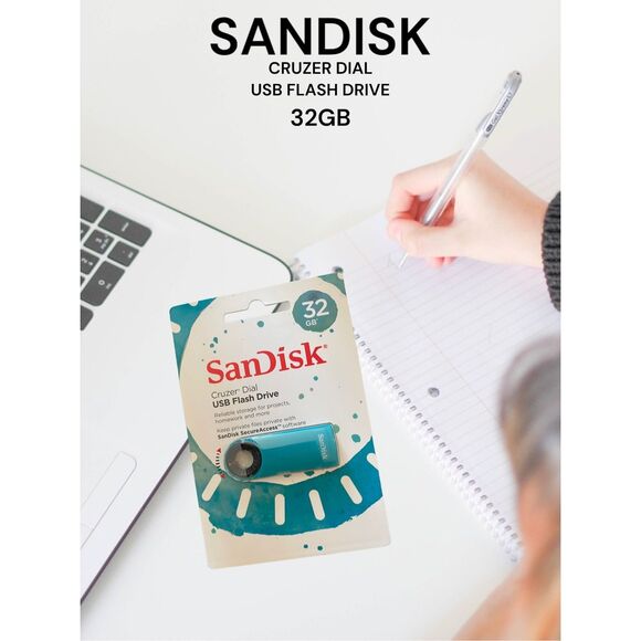 NWT SanDisk Cruzer Dial USB 2.0 Flash Drive, 32GB - Picture 1 of 4